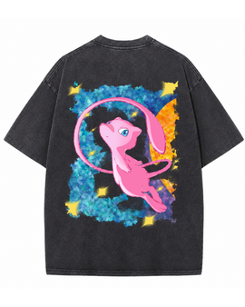 Mew EX Full Art 30th Anniversary Vintage Acid-Washed T-Shirt