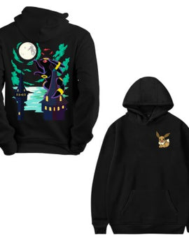 Pokemon Moonbreon Hoodie – Embroidered Eevee & Umbreon Print
