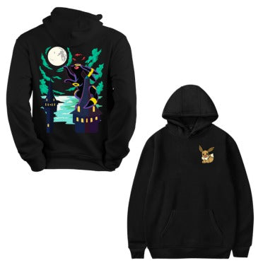 Pokemon Moonbreon Hoodie – Embroidered Eevee & Umbreon Print